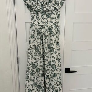 Floral Green and White Dress - Abercrombie